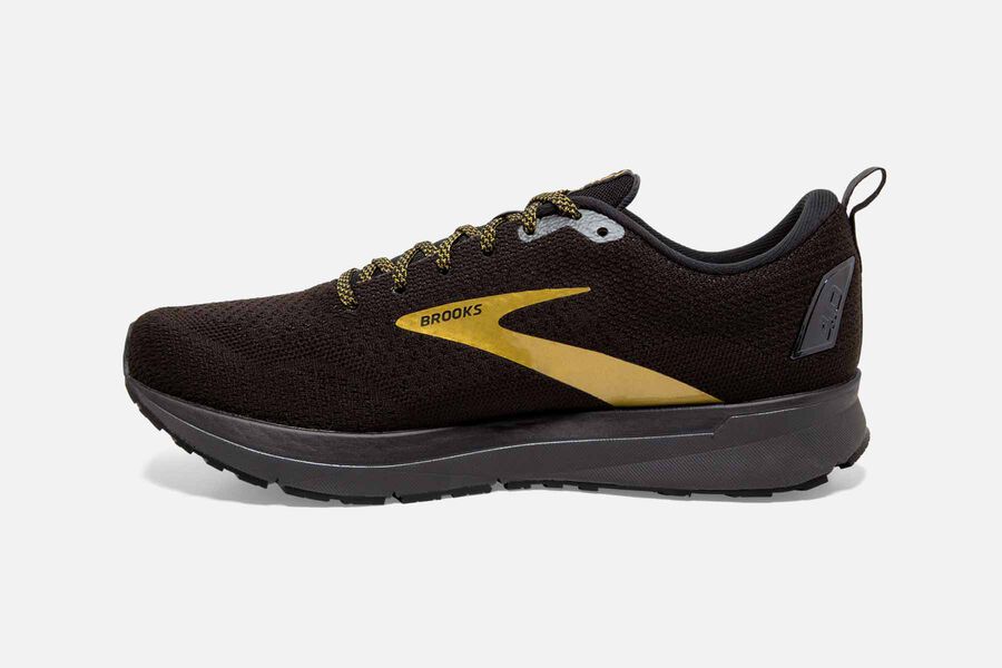 Brooks Revel 4 Road Running Shoes Mens - Black/Gold - DCWKU-0248